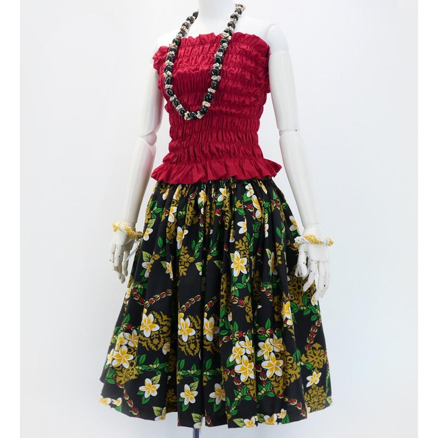 フラダンス パウスカート シングル78cm丈 ブラック 2888 |  | 01