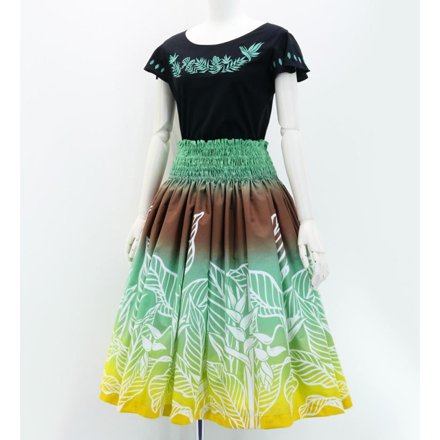 フラダンス パウスカート シングル73cm丈 ターコイズブルー×イエロー 2941 |  | 01