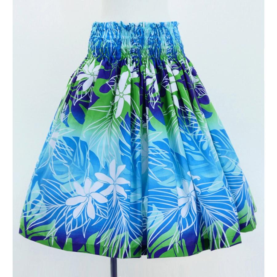フラダンス パウスカート シングル73cm丈 ブルー×グリーン 2967 | 