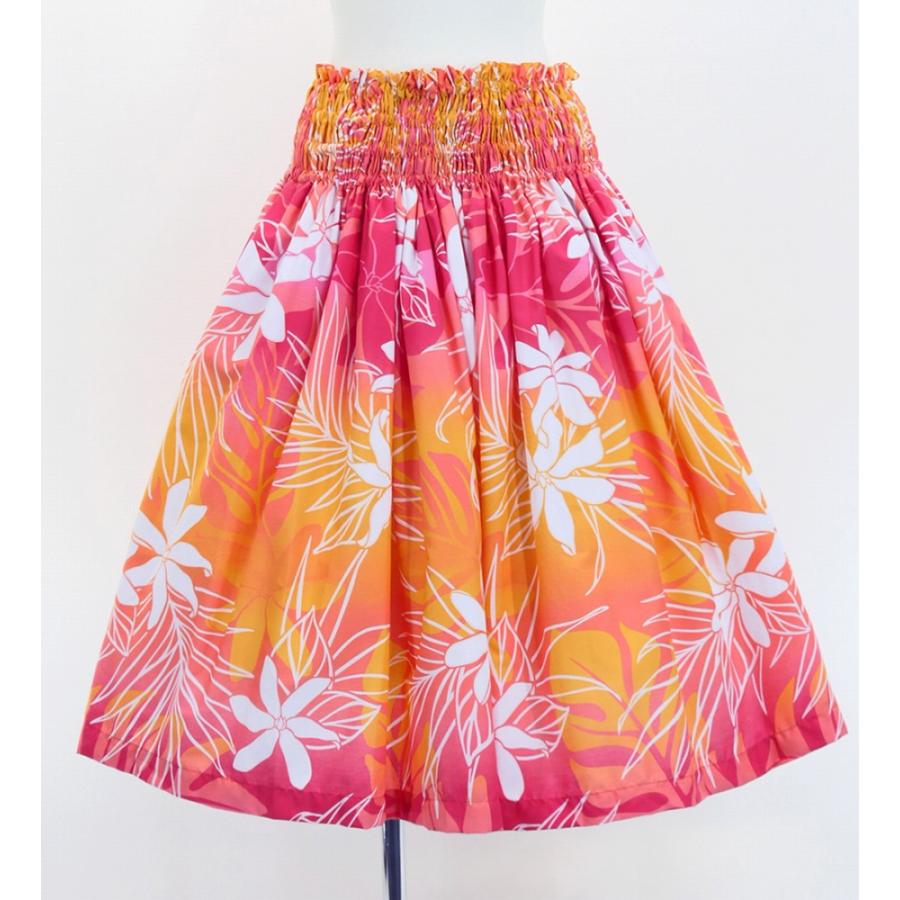 フラダンス パウスカート シングル78cm丈 オレンジ×ピンク 2970 | 