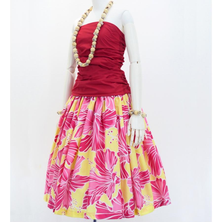 フラダンス パウスカート シングル73cm丈 イエロー×ピンク 2973 |  | 01