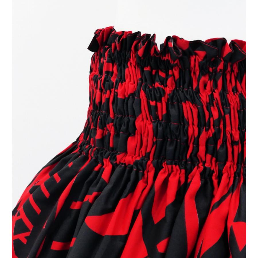 フラダンス パウスカート シングル73cm丈 レッド×ブラック 3003 |  | 02