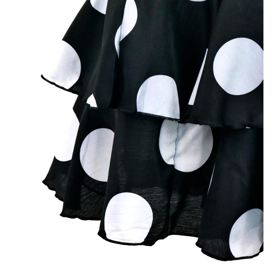 フラメンコ 水玉 斜めフリル ファルダスカート ブラック Mサイズ 3047bk |  | 03