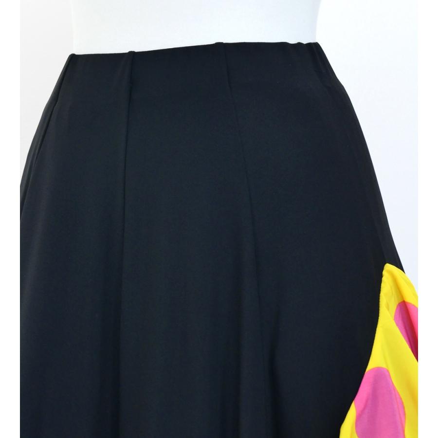 フラメンコ 水玉 斜めフリル ファルダスカート イエロー Mサイズ