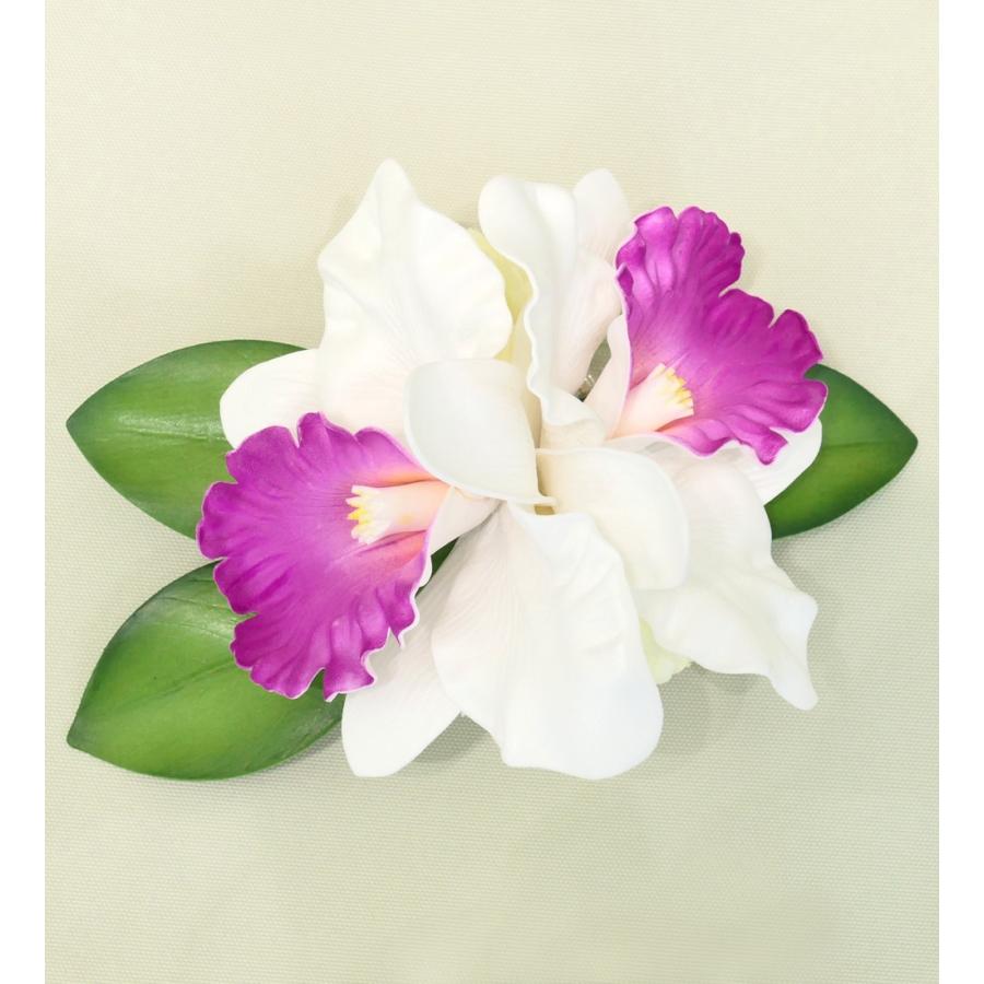 フラダンス カトレア・チューブローズ2連 ヘアクリップ ホワイト 3081wh | 