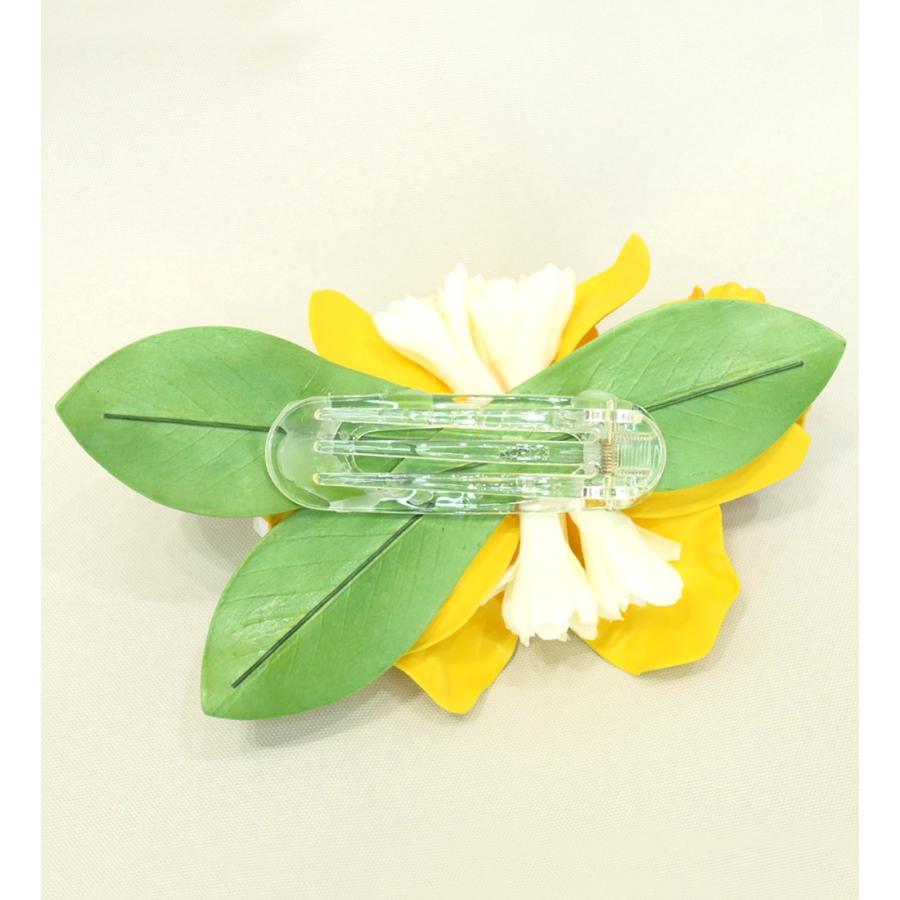 フラダンス カトレア・チューブローズ2連 ヘアクリップ イエロー 3081ye |  | 01