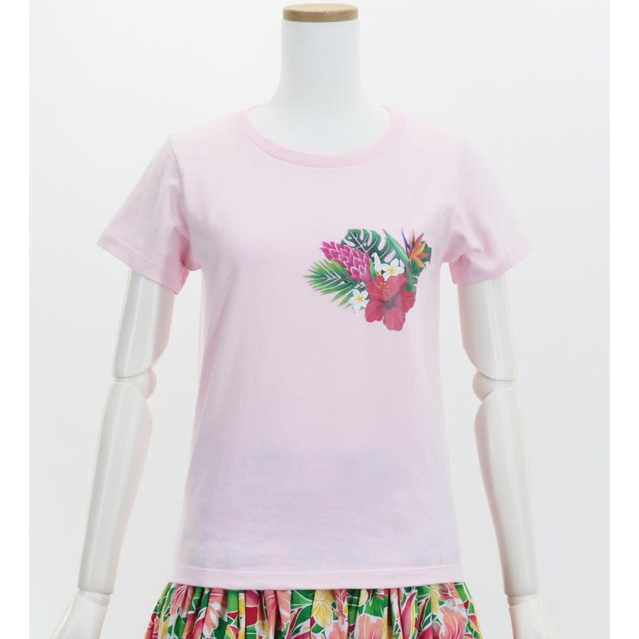 フラダンス Tシャツ [XL] ハワイアンフラワー ピンク 3083xlp | 