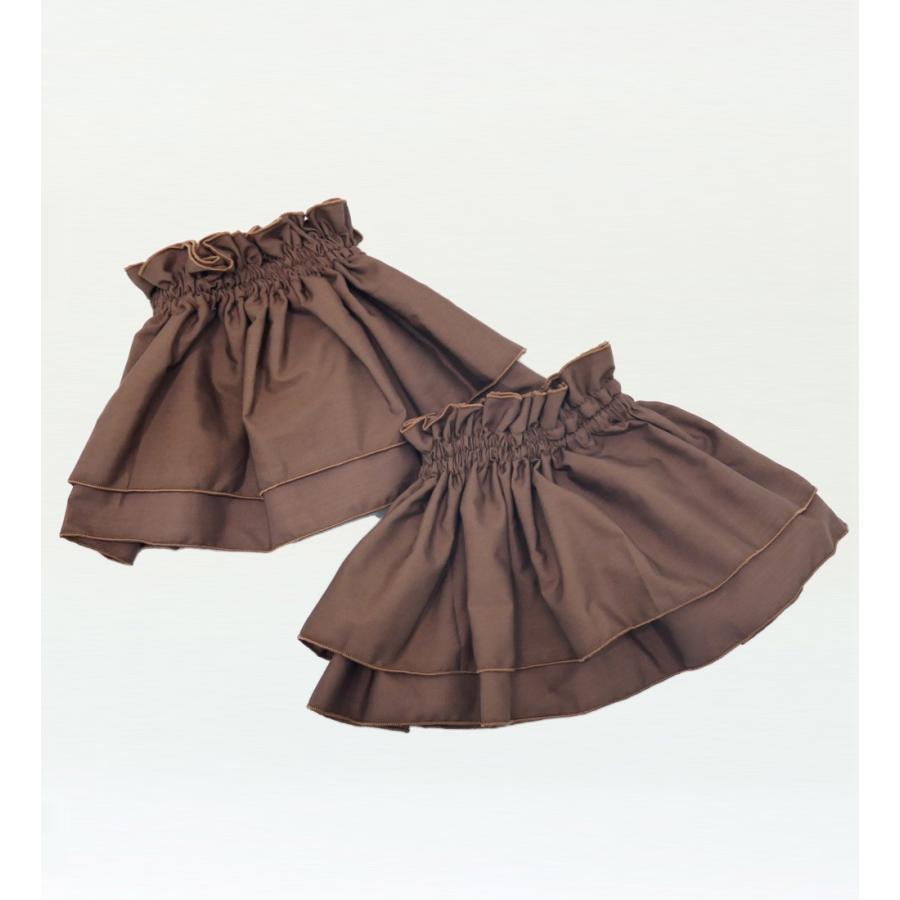 フラダンス ダブル フリル デコレーション スリーブ ブラウン 3200br | 