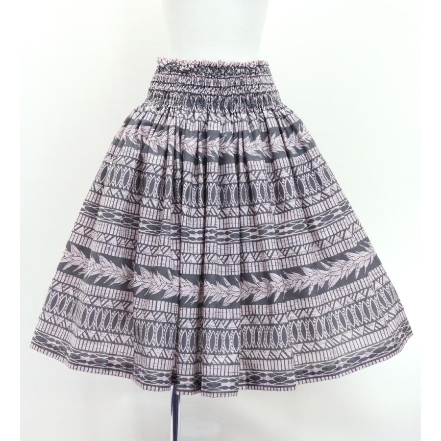 フラダンス パウスカート シングル73cm丈 グレー×ピンク 3215 | 