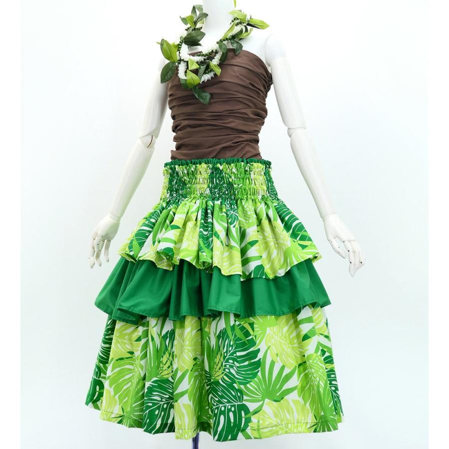 フラダンス 斜め3段フリルパウスカート 73cm丈 グリーン 3231 |  | 01