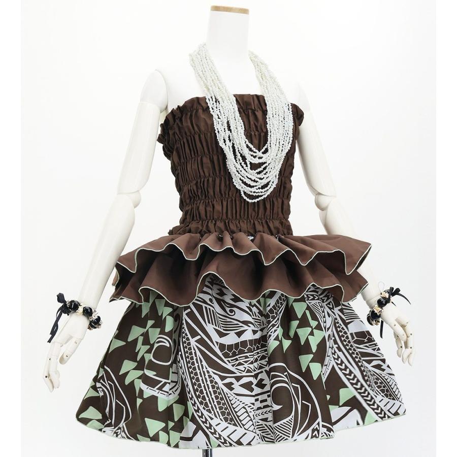 タヒチアン スカート 45cm丈 ブラウン×グリーン 3232 |  | 01