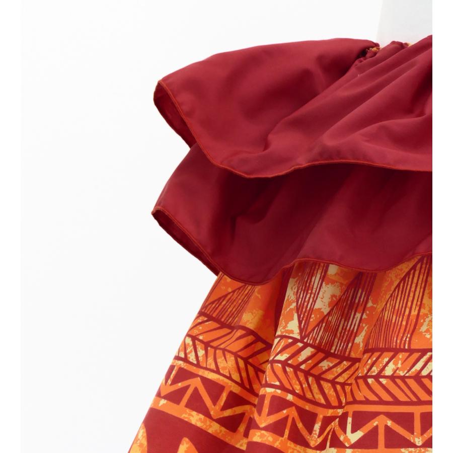 タヒチアン スカート 45cm丈 レッド×オレンジ 3253 |  | 02
