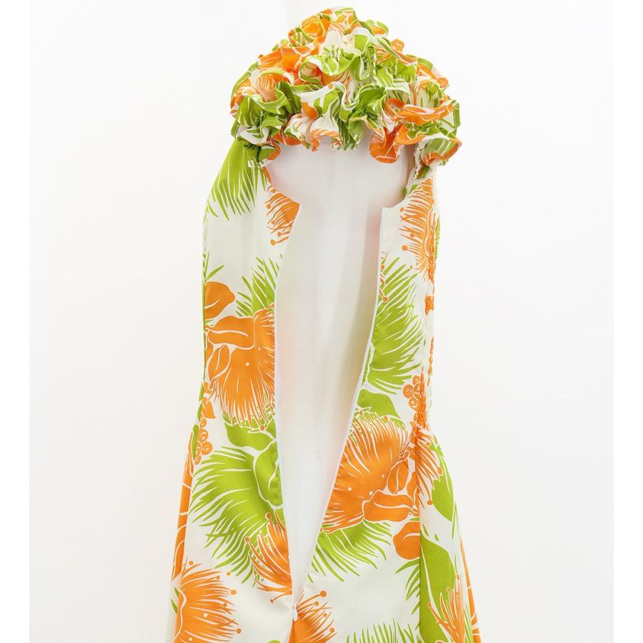 フラダンス 袖フリル ハワイアンファブリックドレス クリーム Ｍ(Ｆ)サイズ 3267crF |  | 02