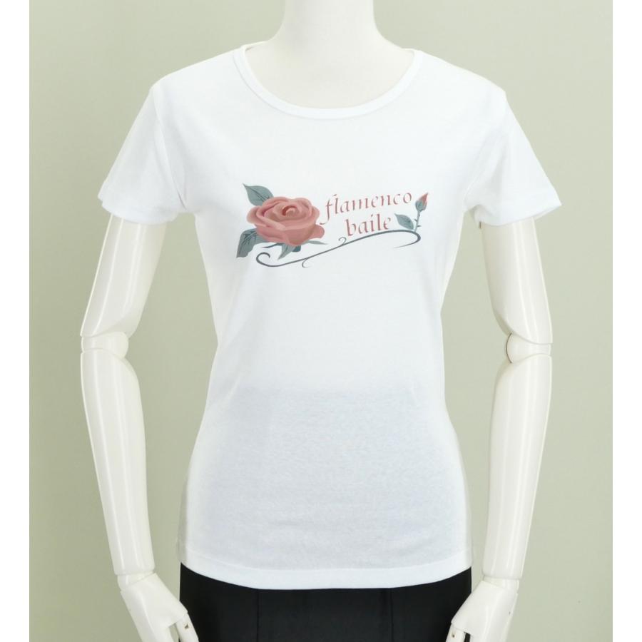 フラメンコ Tシャツ L ローズ ホワイト 485Lw |  | 01