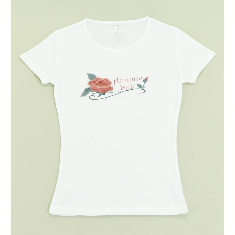 フラメンコ Tシャツ L ローズ ホワイト 485Lw |  | 03