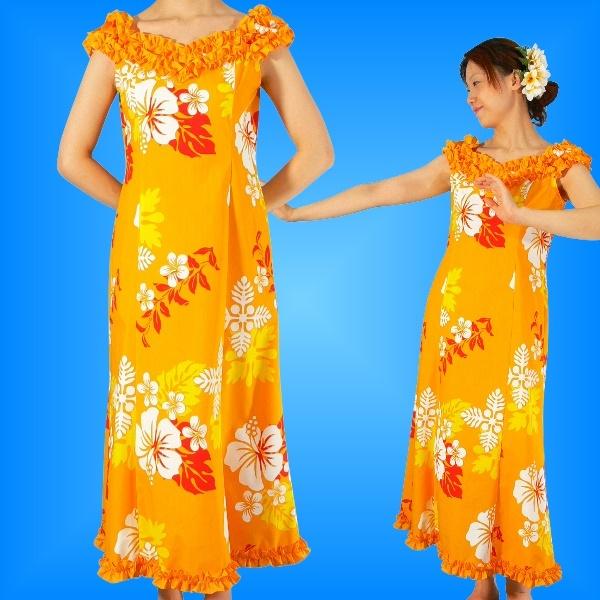 フラダンス ムームー プアラニ イエロー LLLサイズ 660LLL | 