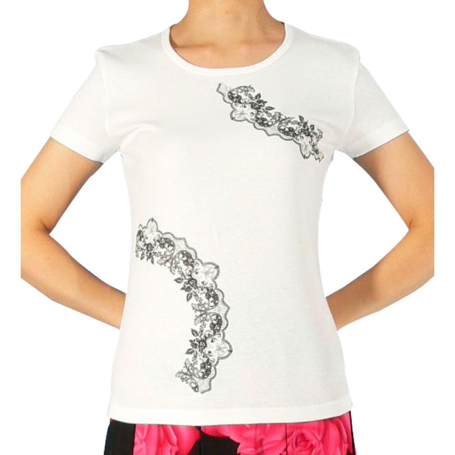 フラメンコ Tシャツ L ローズレース ホワイト 726Lw | 