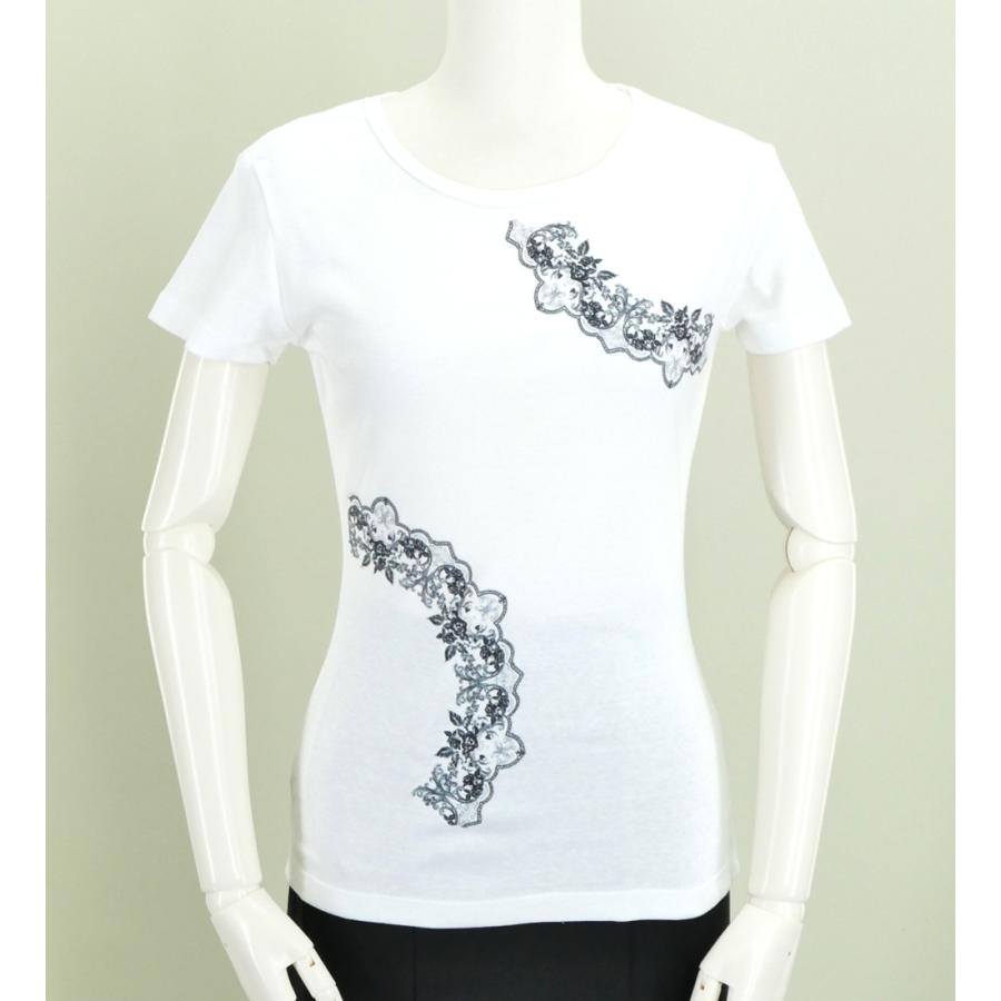 フラメンコ Tシャツ L ローズレース ホワイト 726Lw |  | 01
