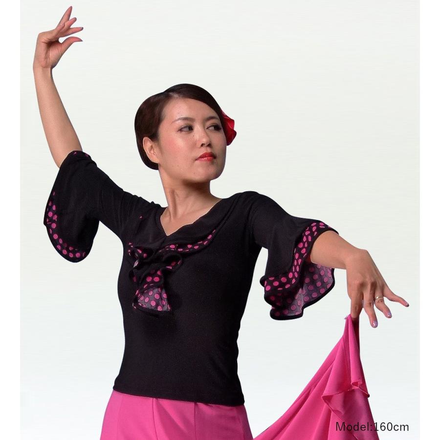 フラメンコ 水玉フリル ブラウス ピンク LLサイズ 884piLL |  | 01