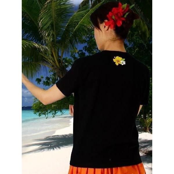 フラダンス Tシャツ [L]  ハイビスカス ブラック 980lb |  | 02