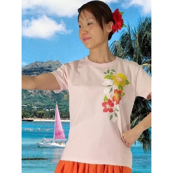 フラダンス Tシャツ [L]  ハイビスカス ピンク 980lp |  | 01