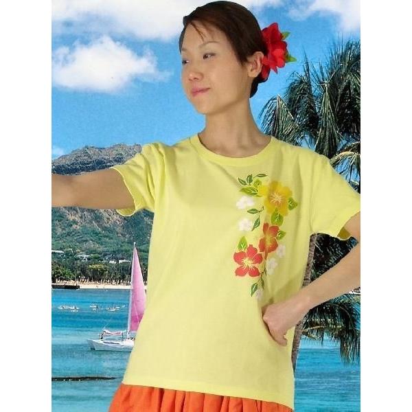 フラダンス Tシャツ [L]  ハイビスカス イエロー 980ly |  | 01