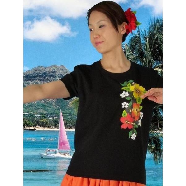 フラダンス Tシャツ [S]  ハイビスカス ブラック 980sb |  | 01