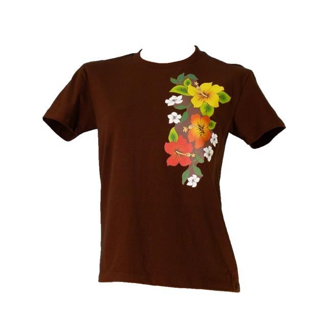 フラダンス Tシャツ [S]  ハイビスカス ブラウン 980sbr |  | 03