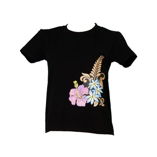 フラダンス Tシャツ [L] ハイビスカス・ティアレ ブラック 982lb :982lb:emika - 通販 - Yahoo!ショッピング