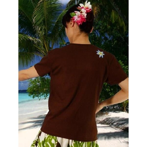 フラダンス Tシャツ [M]  ハイビスカス・ティアレ ブラウン 982mbr |  | 02