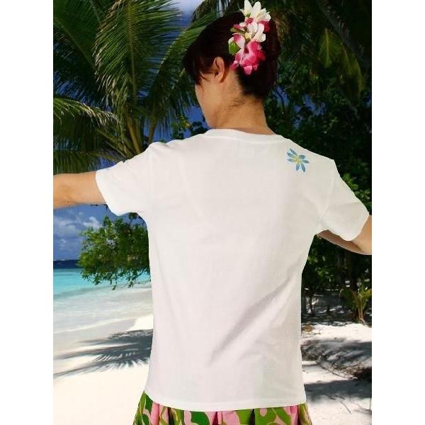 フラダンス Tシャツ [M]  ハイビスカス・ティアレ ホワイト 982mw |  | 02