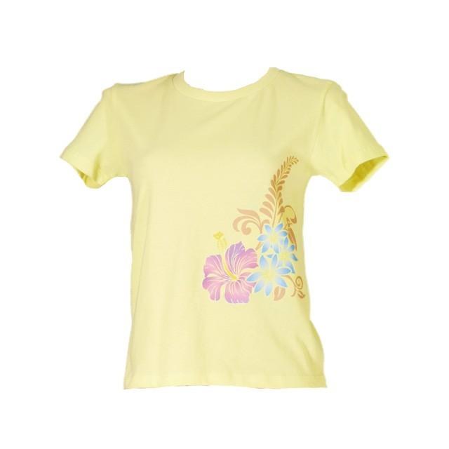 フラダンス Tシャツ [S]  ハイビスカス・ティアレ イエロー 982sy |  | 03