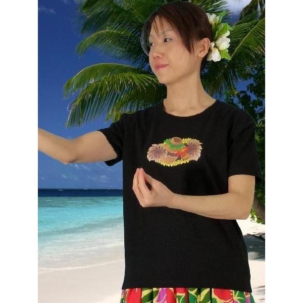 フラダンス Tシャツ [3L] イプ・ウリウリ ブラック 983-3lb |  | 01