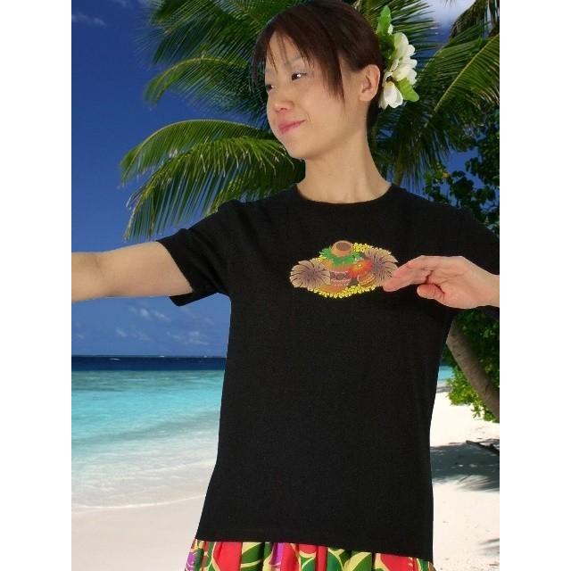 フラダンス Tシャツ [M]  イプ・ウリウリ ブラック 983mb |  | 01