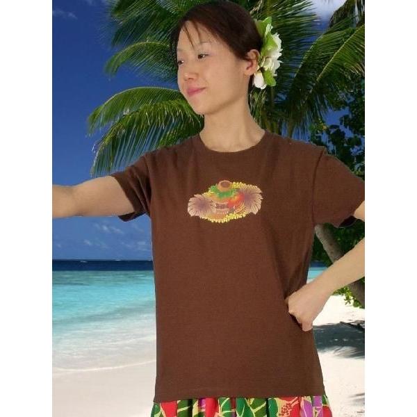 フラダンス Tシャツ [M]  イプ・ウリウリ ブラウン 983mbr |  | 01