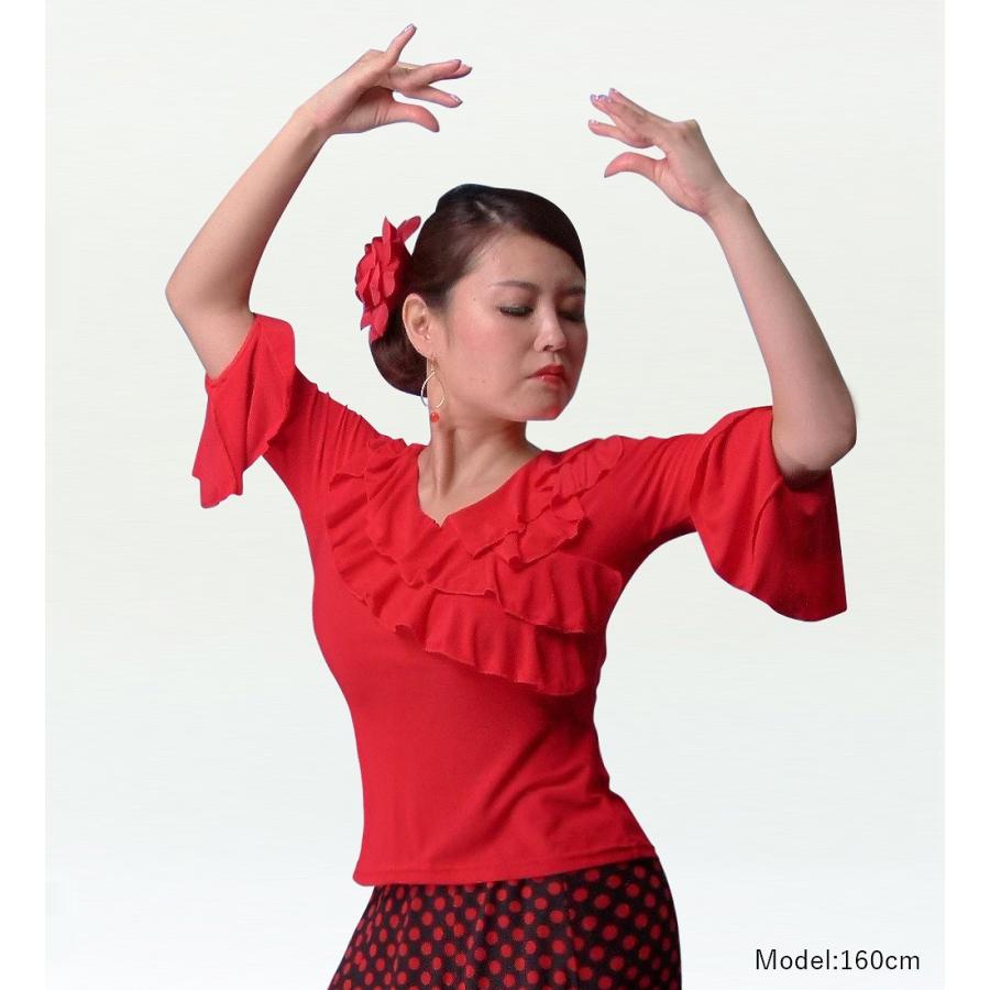 フラメンコ フリル ブラウス レッド フリーサイズ 98r |  | 01