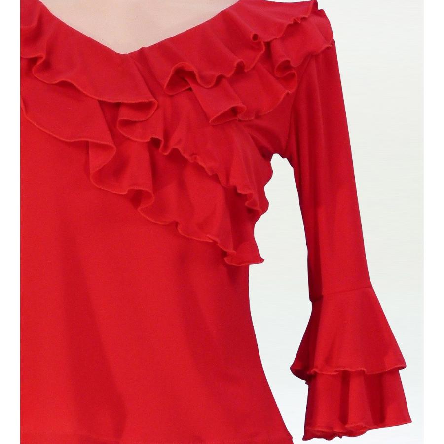 フラメンコ フリル ブラウス レッド フリーサイズ 98r |  | 03