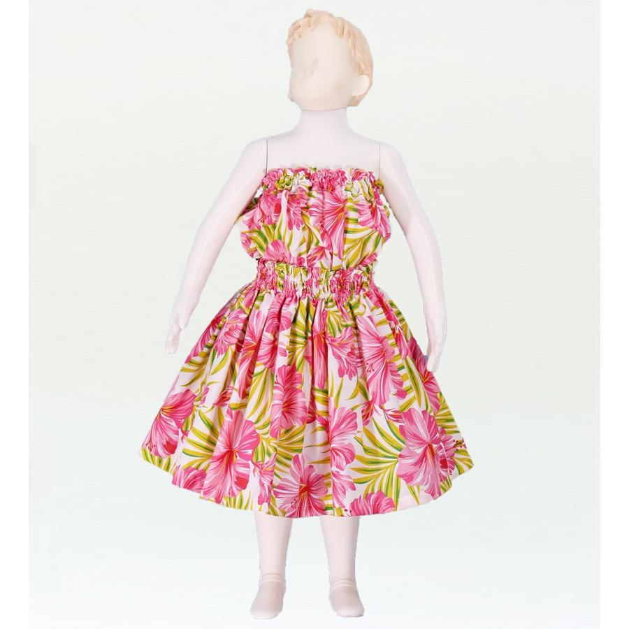 フラダンス ケイキ 上下 セットキッズ レッド Sサイズ c94S