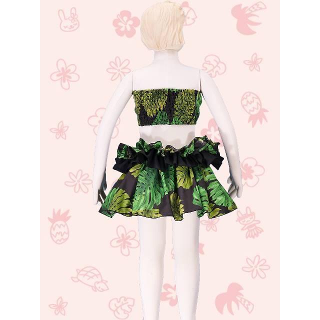 フラ・タヒチアン 上下 セットキッズ ブラック Lサイズ c96l : emika