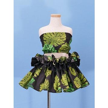 フラ・タヒチアン 上下 セットキッズ ブラック Mサイズ c96m : emika