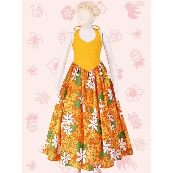 フラダンス ケイキ(キッズ) ホルターネック ロング ムームードレス