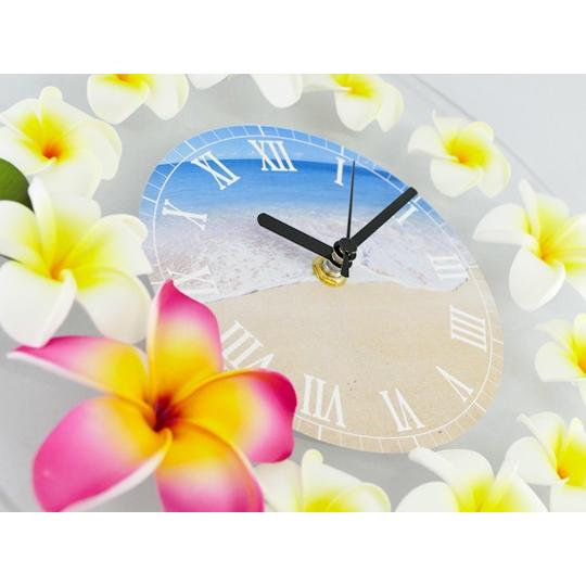 ホワイト&ピンクプルメリア・ビーチ ラウンドクロック CLKR0003 |  | 02