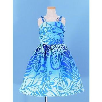 フラダンス ケイキ(キッズ) ドレープ ミディ丈 ムームードレス ブルー Mサイズ cw26 |  | 03