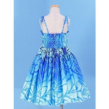 フラダンス ケイキ(キッズ) ドレープ ミディ丈 ムームードレス ブルー Mサイズ cw26 |  | 04