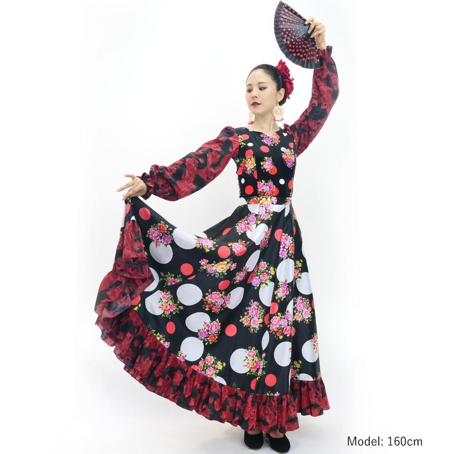 フラメンコ ブーケ×水玉 セットアップ ブラック＆レッド S-Lサイズ FBS-12 |  | 02