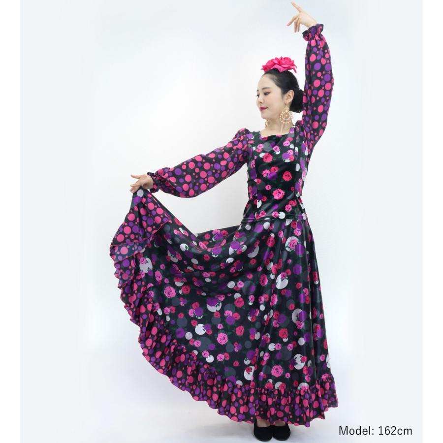 フラメンコ ローズ×水玉 セットアップ ブラック×ピンク S-Lサイズ FBS-13 |  | 02