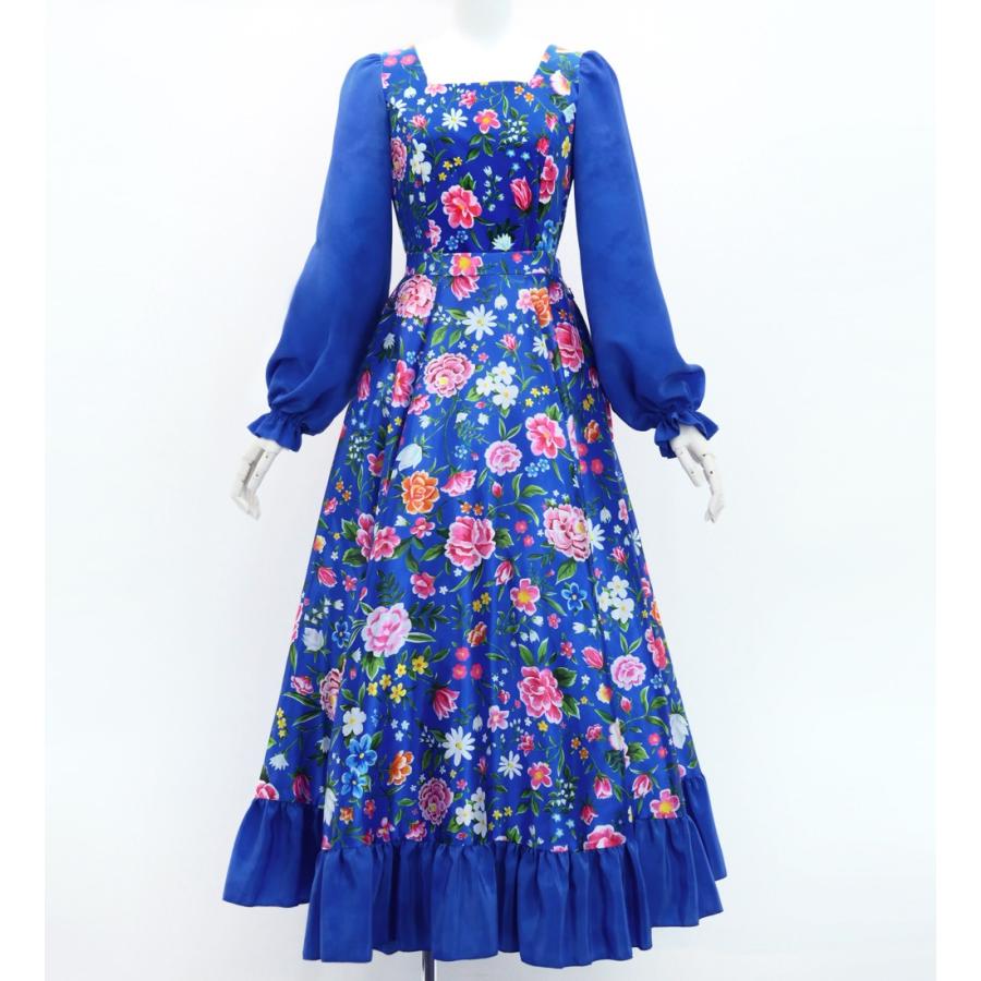 フラメンコ 花柄 セットアップ ブルー S-Lサイズ FBS-18 | 