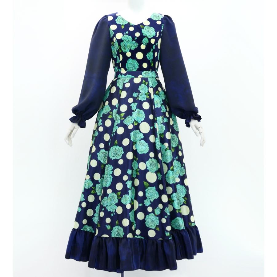 フラメンコ ローズ×水玉 セットアップ ブルー＆ネイビー S-Lサイズ FBS-19 | 