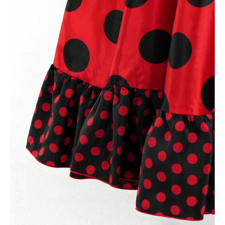 フラメンコ 水玉 セットアップ レッド×ブラック S-Lサイズ FBS-1