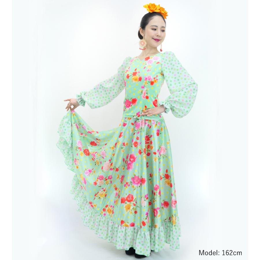 フラメンコ ローズ＆カーネーション セットアップ ライトグリーン S-Lサイズ FBS-22 |  | 02